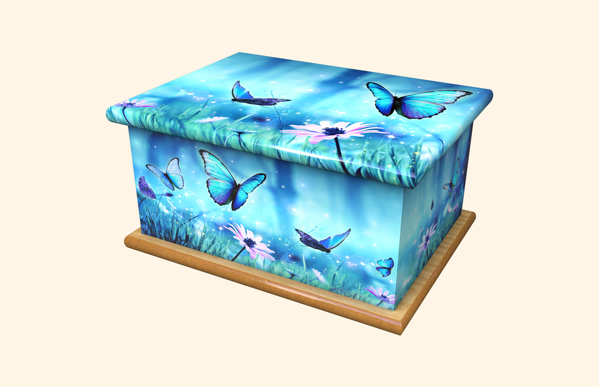 Blue Beauty adult ashes casket